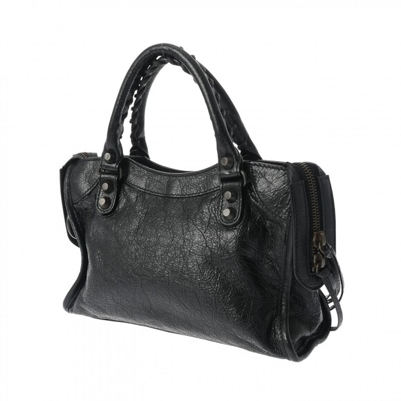 BALENCIAGA City Shoulder Bag Black Leather Handbag - Picture 2 of 11